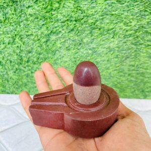 Narmadeshwar shivling with with multicolour bass for home