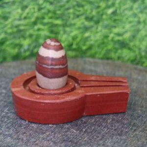 Multicolour narmadeshwar shivling with with multicolour bass for home