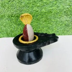1.5  inch narmadeshwar shivling or nag with plate bass for home pooja