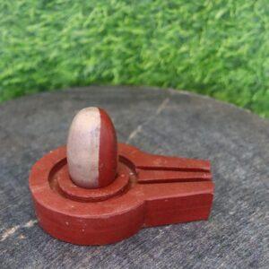 Multicolour narmadeshwar shivling with with multicolour bass for home